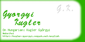 gyorgyi kugler business card