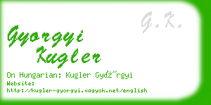 gyorgyi kugler business card